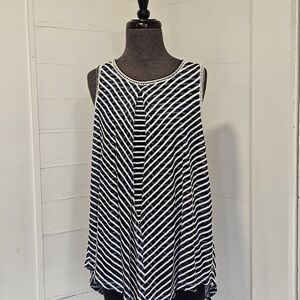 Chic Black and White Striped Tank Top